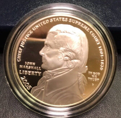 2005 P Chief Justice John Marshall Commemorative Proof Silver Dollar $1