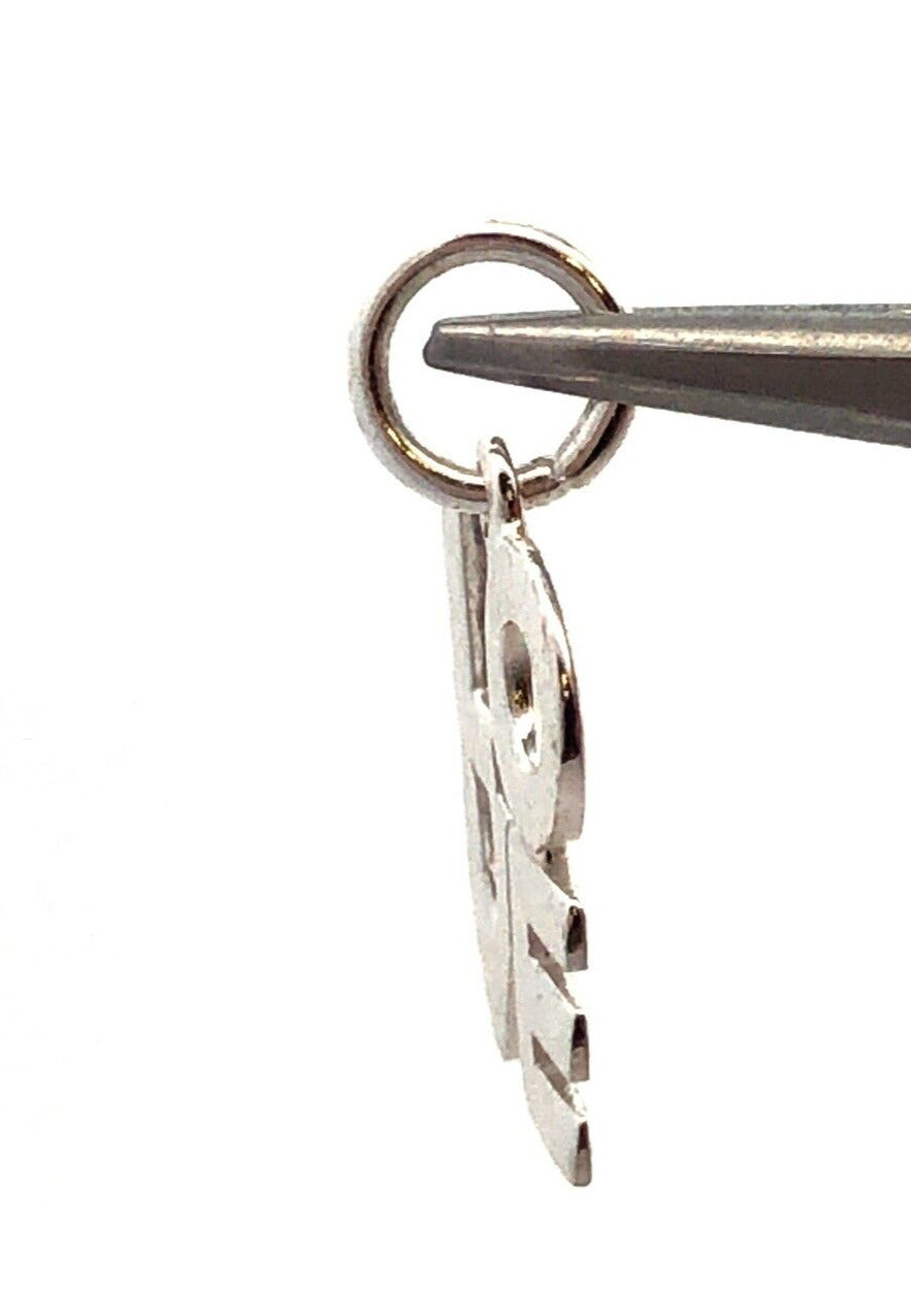 Designer LA TH 925 Sterling Silver Block Letters LOVE Word Charm Pendant