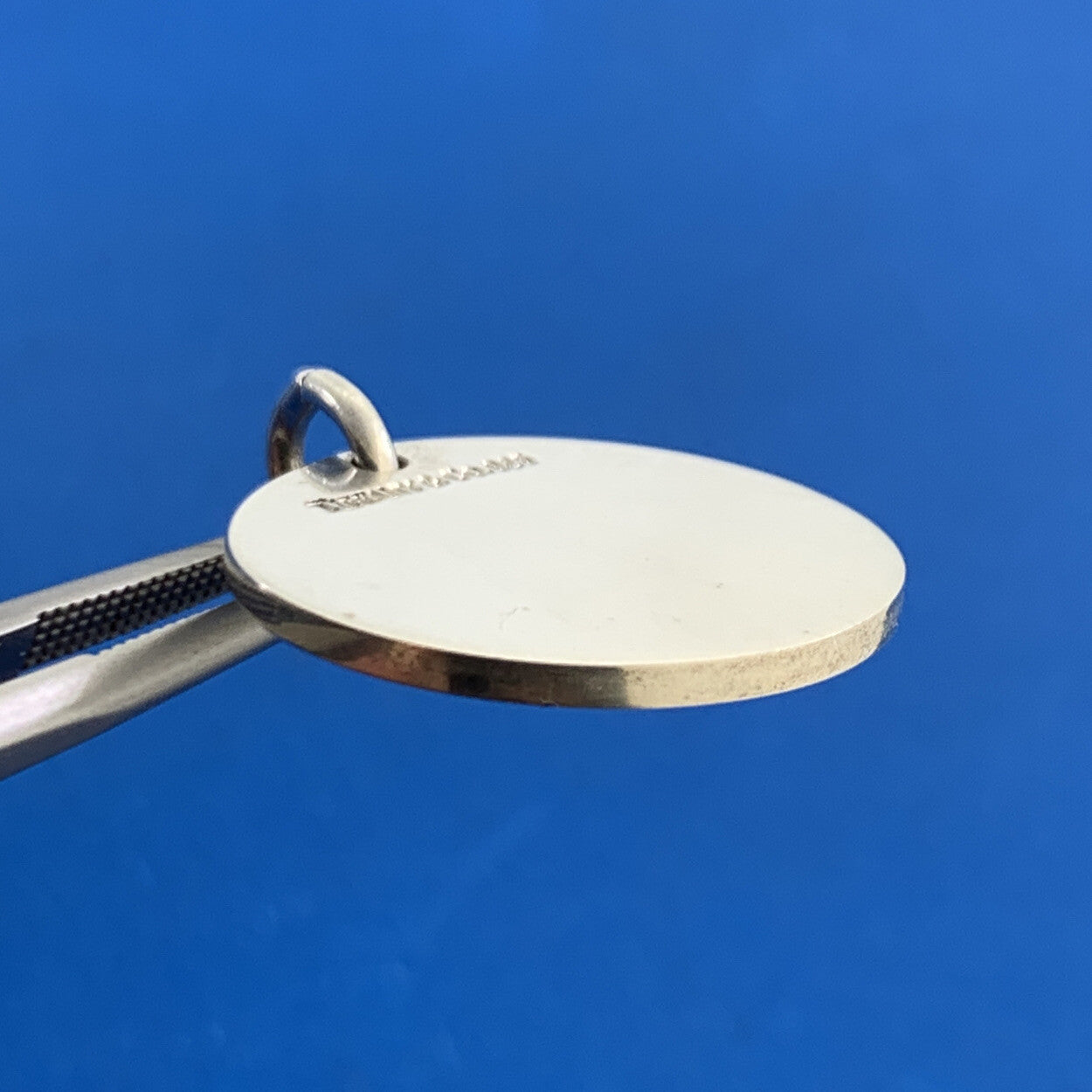 Tiffany & Co. 925 Sterling Silver Flat Round Engravable Pendant