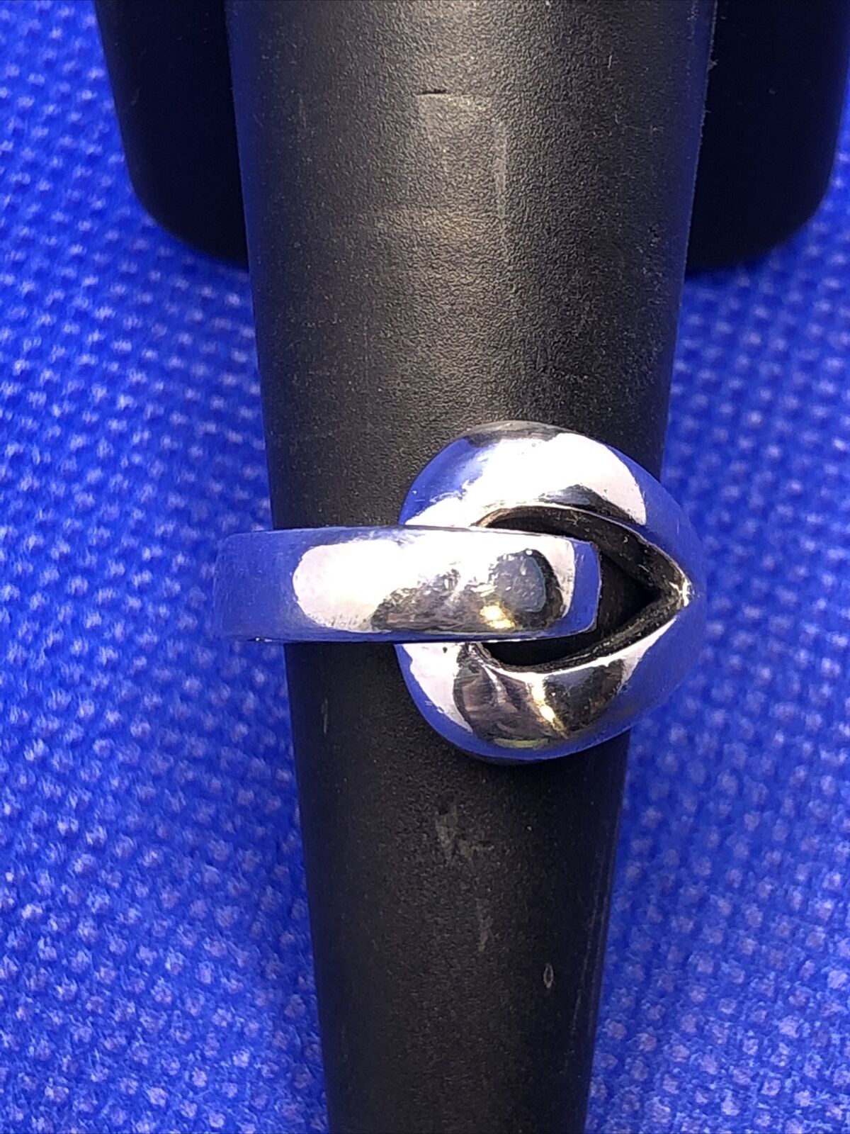 Designer PAJ 925 Sterling Silver Modernist Interlocked Entwined Knot Ring