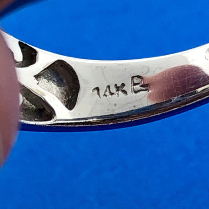 Gorgeous 14k White Gold Round Cut Diamond Unisex Pave Ring Size 7