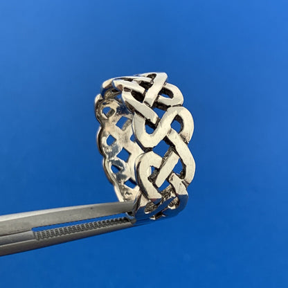 Vintage Sterling Silver 925 Modernist S Wave Cut Out Stackable Band Ring