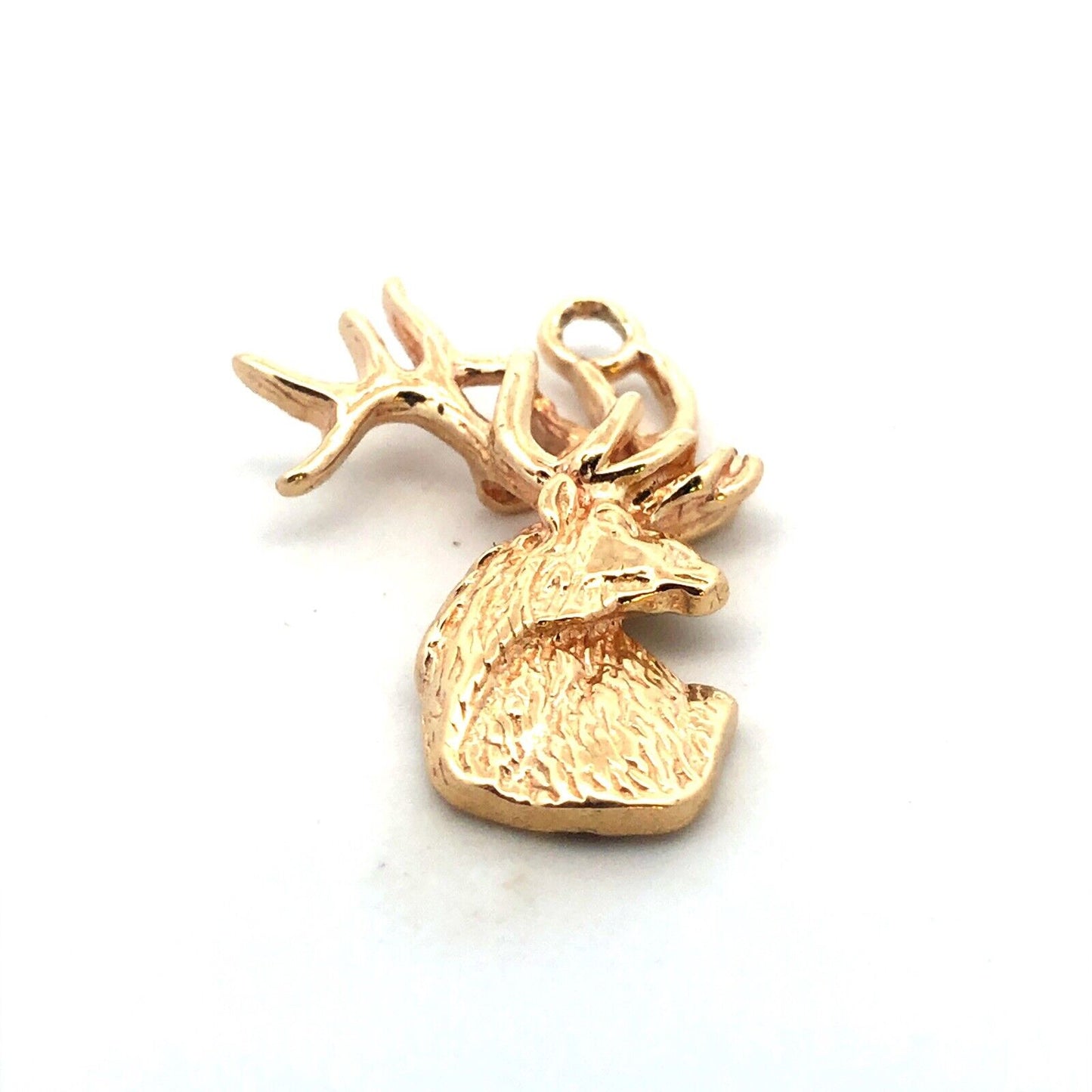 Designer 14K Yellow Gold Deer Buck Hunting Pendant