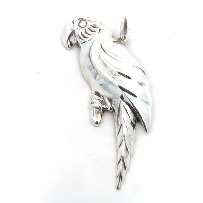 925 Sterling Silver Parrot Macaw Cockatoo Bird Statement Pendant