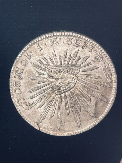 1832 Go Guanajuato Mexico 8 Reales .903 Silver M.J. 3 Dots After Date Straight J