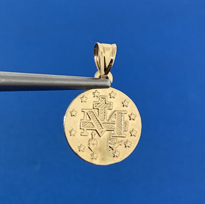 Designer RL 10K Yellow Gold Miraculos Medal Petite Charm Pendant