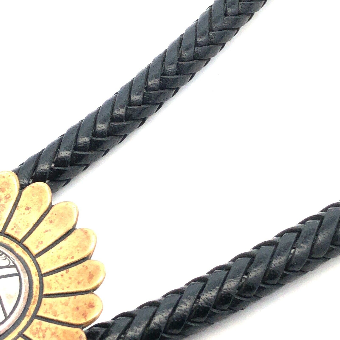 Native American Thomas Singer 925 Sterling Silver Dancer Black Leather Bolo Tie