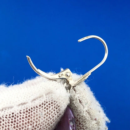 Stunning Sterling Silver 925 Pink Iridescent Freshwater Pearl Dangle Earrings