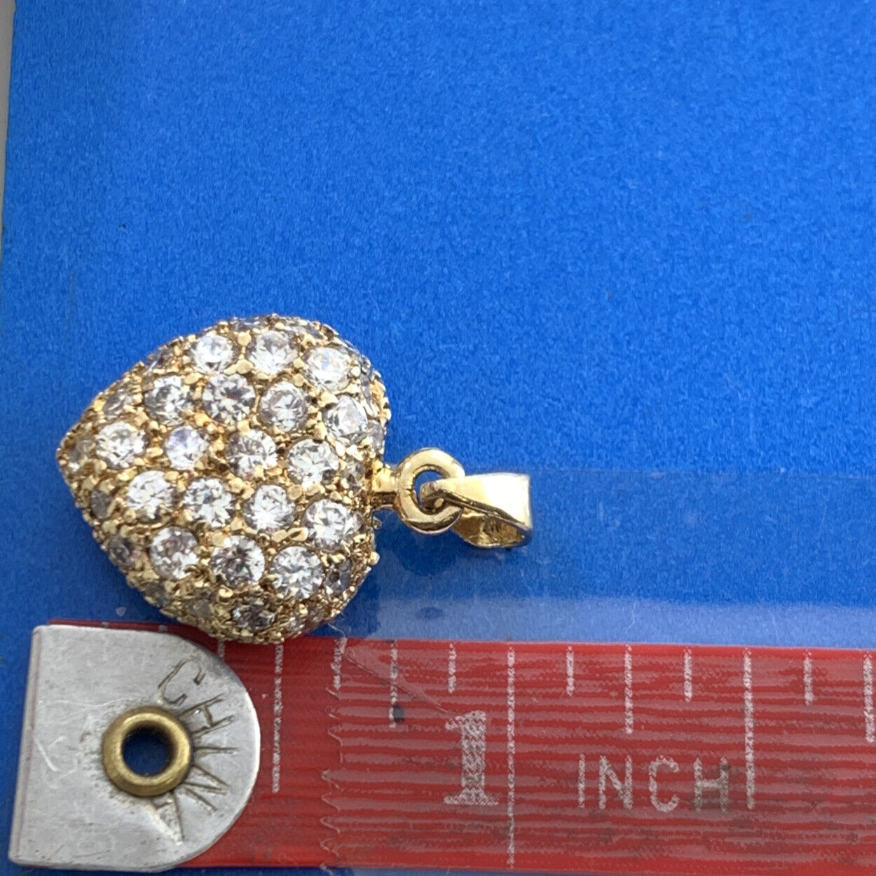 Designer DBJ 925 Sterling Silver Vermeil Cubic Zirconia Cluster Heart Pendant