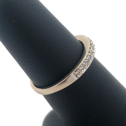Designer NAJ 14K White Gold Diamond Wedding Anniversary Size 6.5 Band Ring