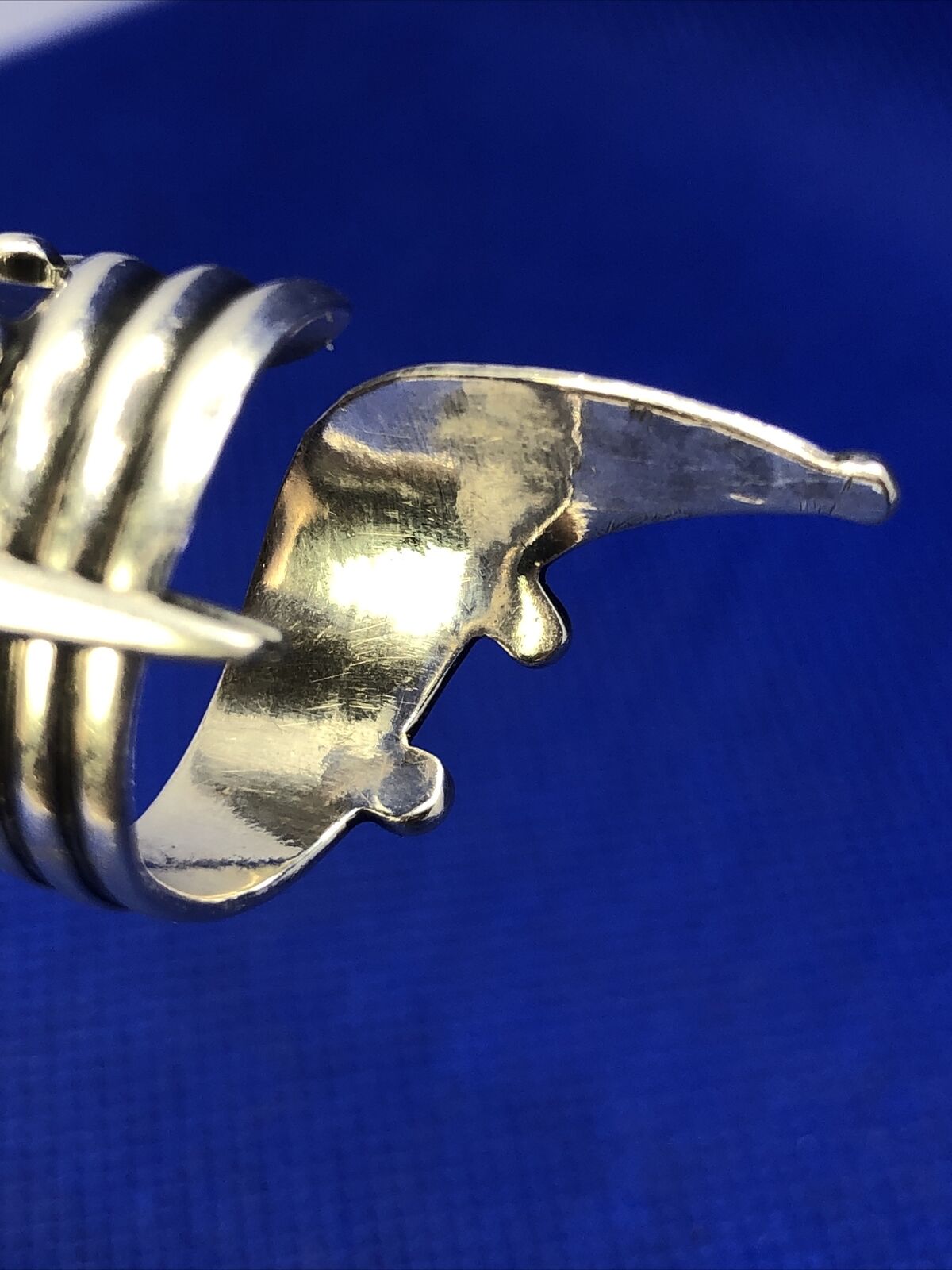 Taxco Mexico RJP 925 Sterling Silver Wrap Texture Statement Finger Ring