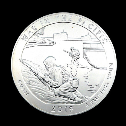 2019 P America The Beautiful Guam War in The Pacific 5 oz Silver Quarter Coin
