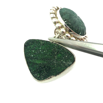 Designer Amy Kahn Russel Sterling Silver Carved Brazilian Agate Dangle  Earrings