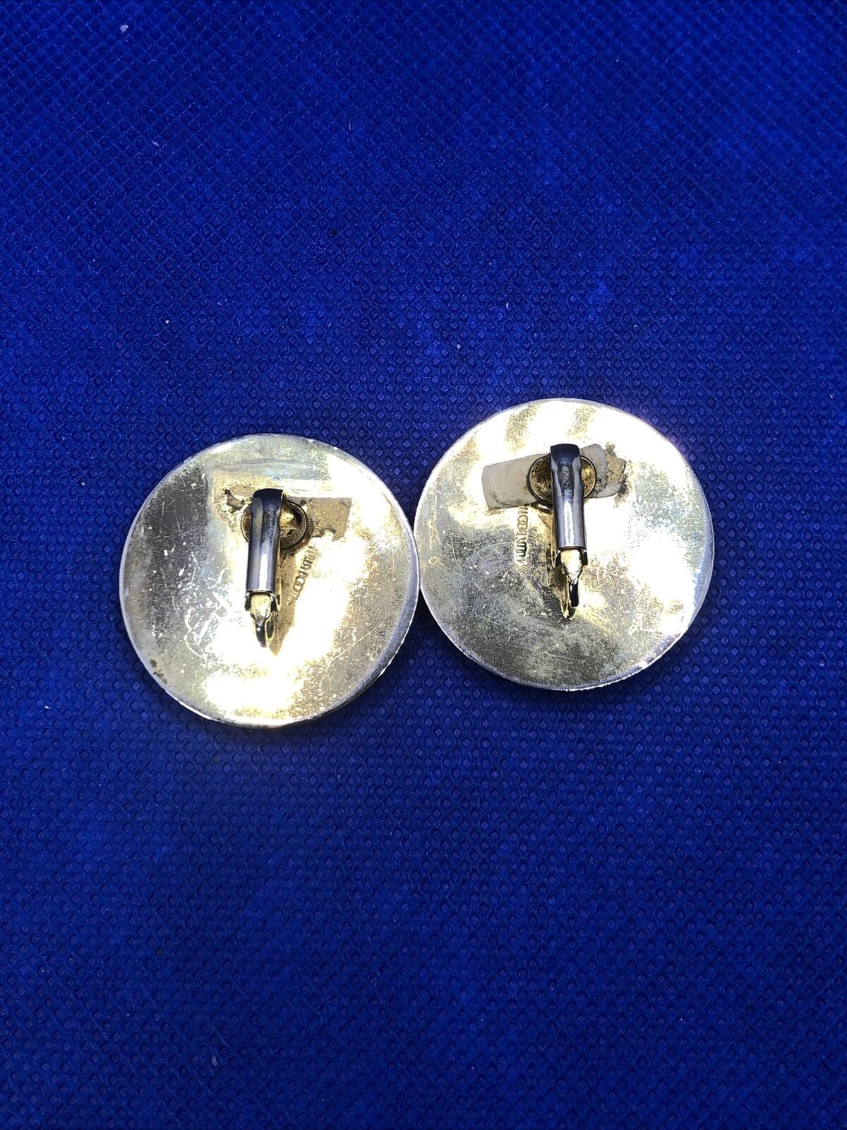 Designer Tulla Booth 1980's Modernist Gold Tone Black Enamel Statement Earrings