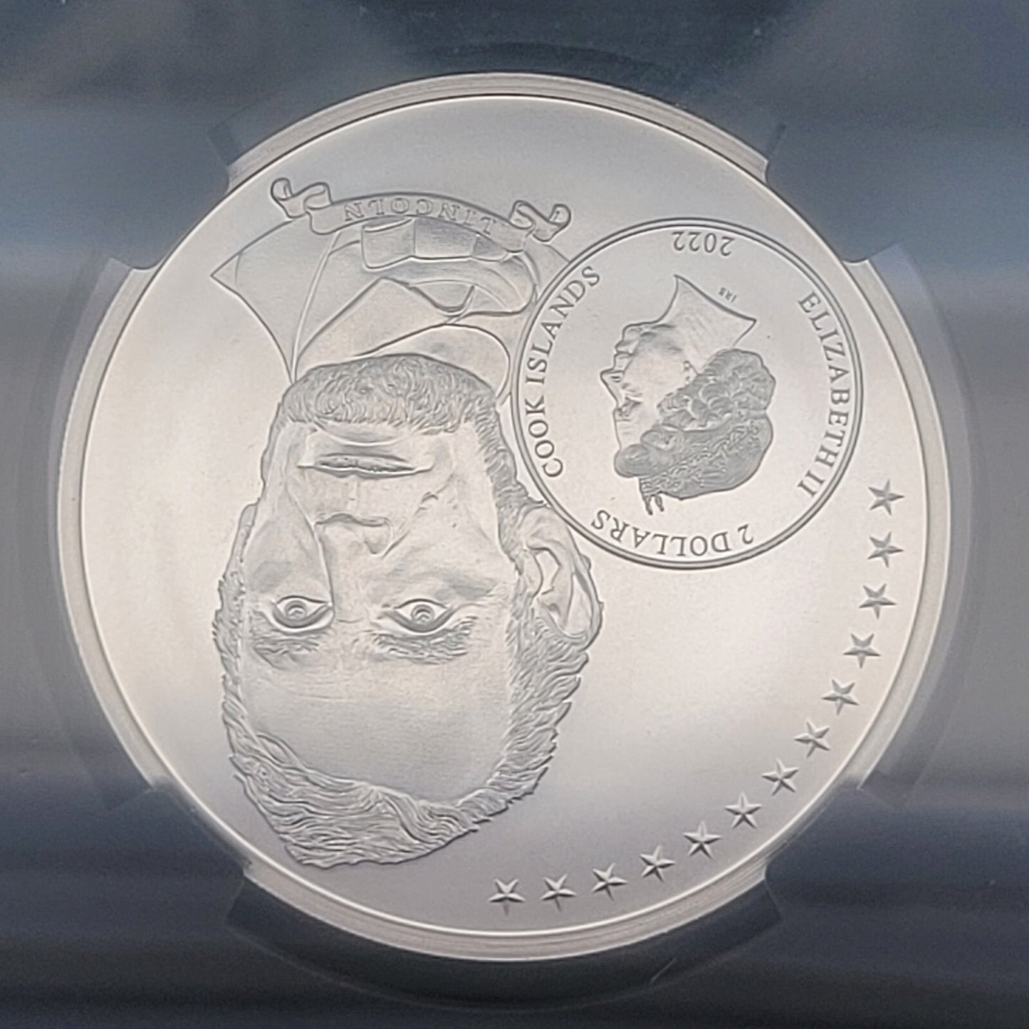 2022 $2 Cook Islands NGC MS70 1/2oz .999 Silver Life of Lincoln Friendship Coin