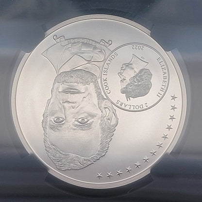 2022 $2 Cook Islands NGC MS70 1/2oz .999 Silver Life of Lincoln Friendship Coin