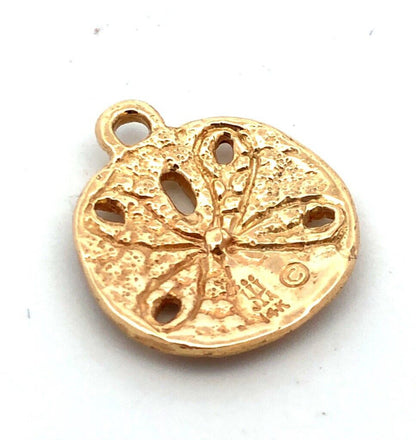 Designer James Avery 14K Yellow Gold Sand Dollar Beach Summer Pendant Charm