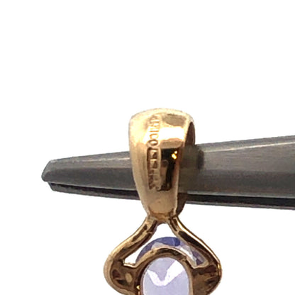 Designer Mexico 14K Yellow Gold Pear Tanzanite Diamond Accent Cross Pendant