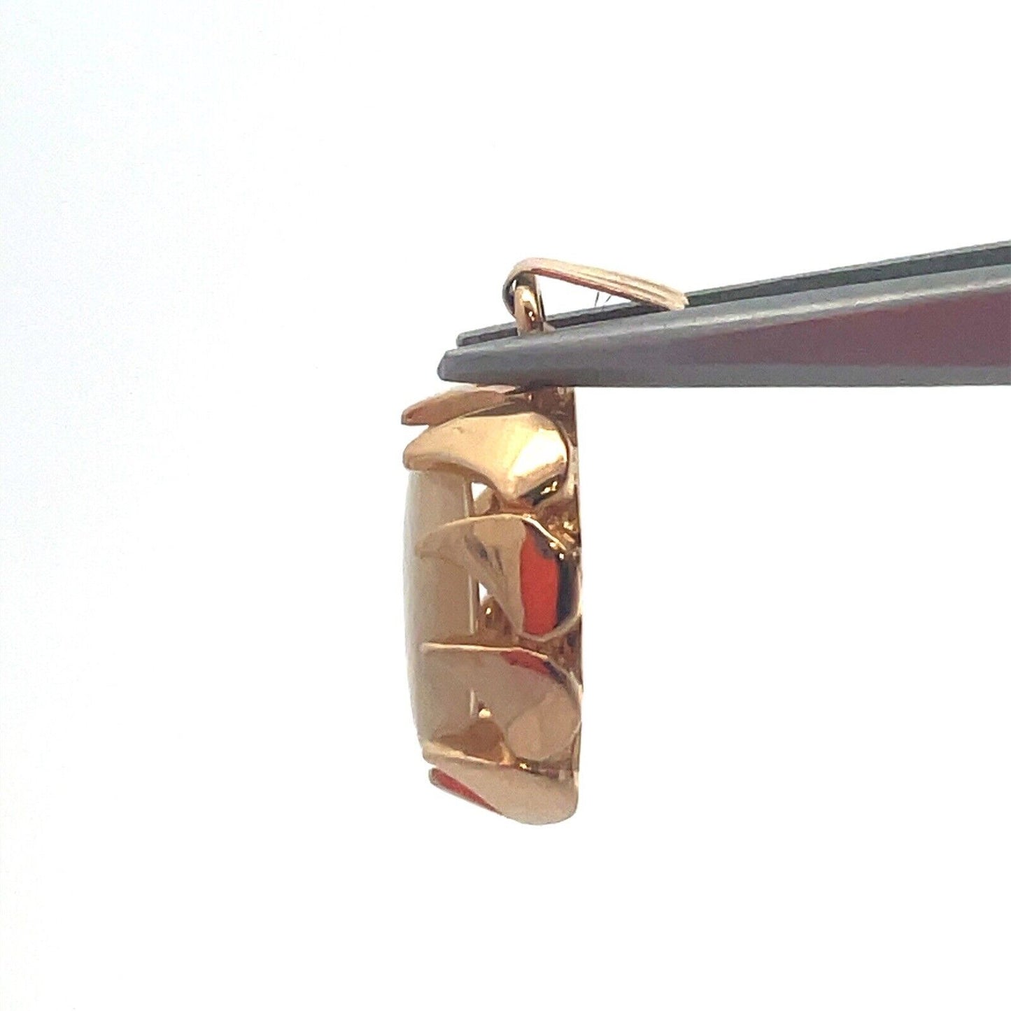 Designer 14K Yellow Gold Oval Opal October Anniversary Pendant