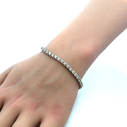 Designer JST 10K White Gold Round Diamond Tennis Bracelet