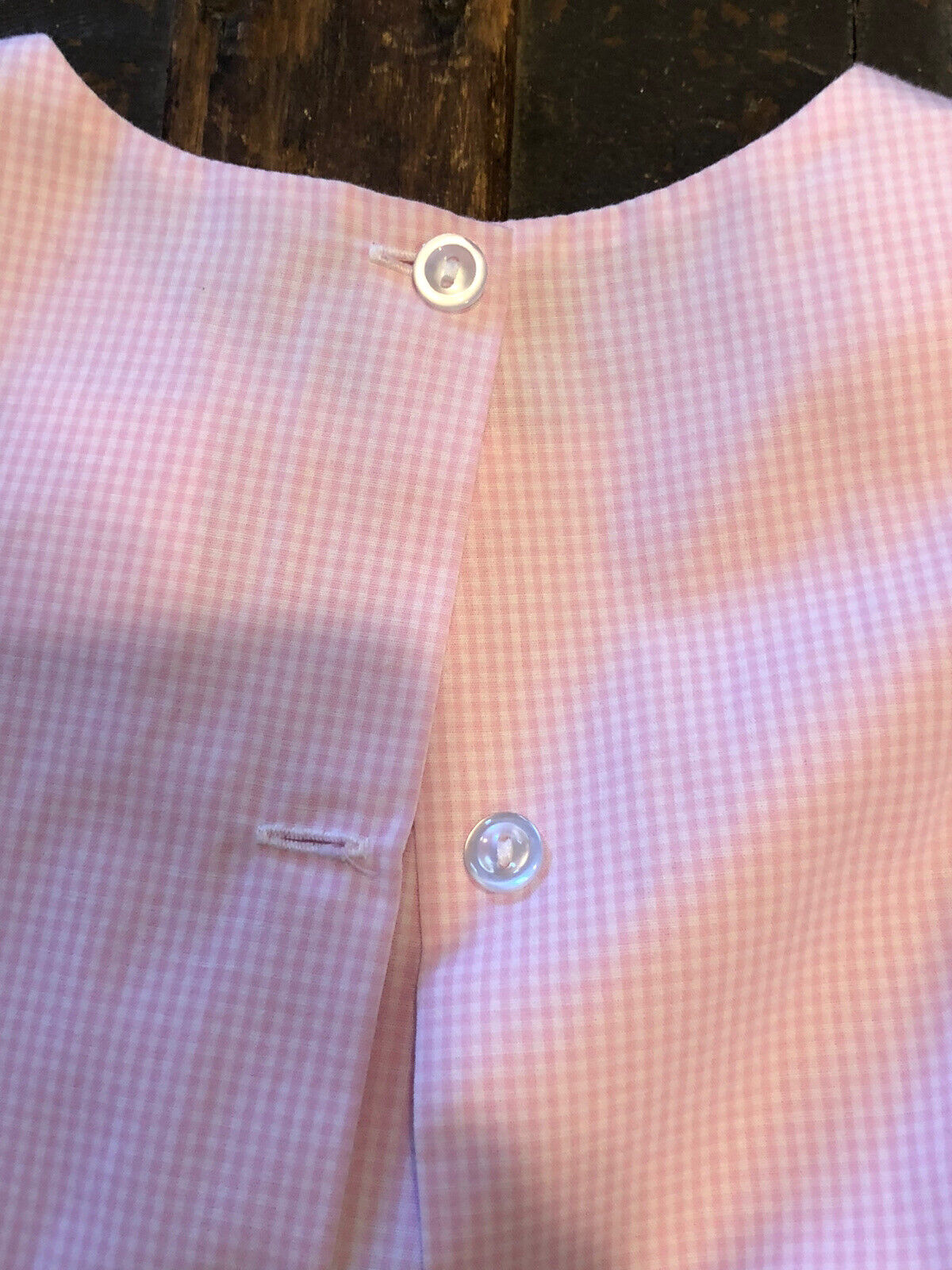 Designer Stitch Fish Girls Size 5 Light Pink White Gingham Checker Bow Dress