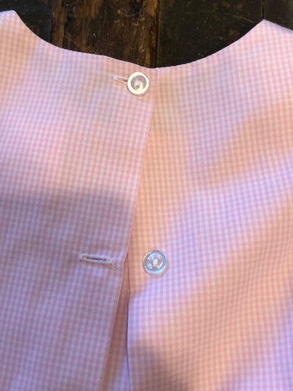 Designer Stitch Fish Girls Size 5 Light Pink White Gingham Checker Bow Dress