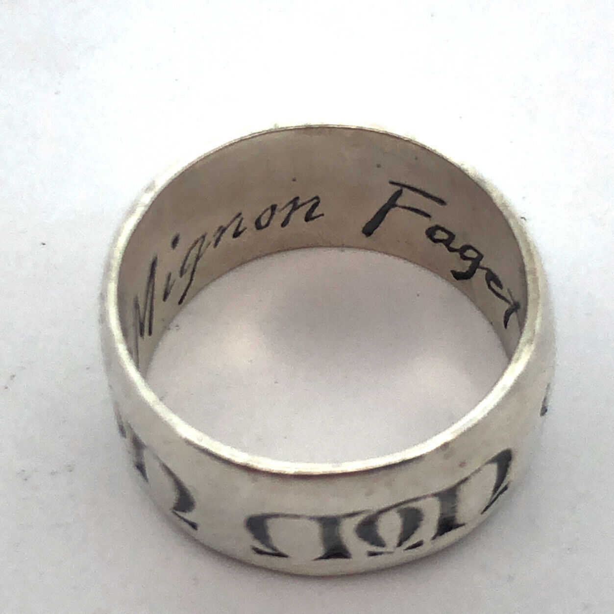 Mignon Faget Retired 925 Sterling Silver Millennium Collection Wide Band Ring