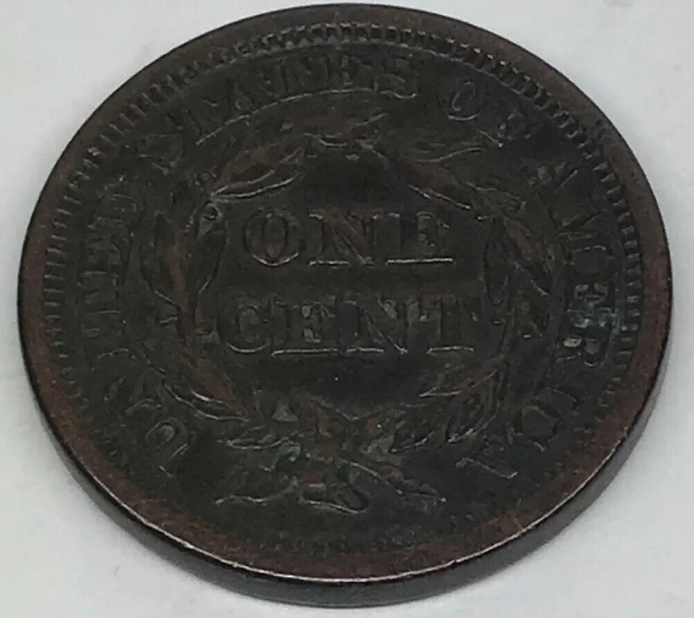 1846 Braided Hair Large Cent Small Date Early American Copper Coinage Brown