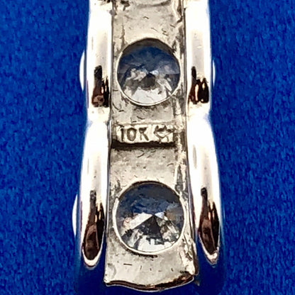 10K White Gold Three Diamond Anniversary Eternity Infinity Pendant