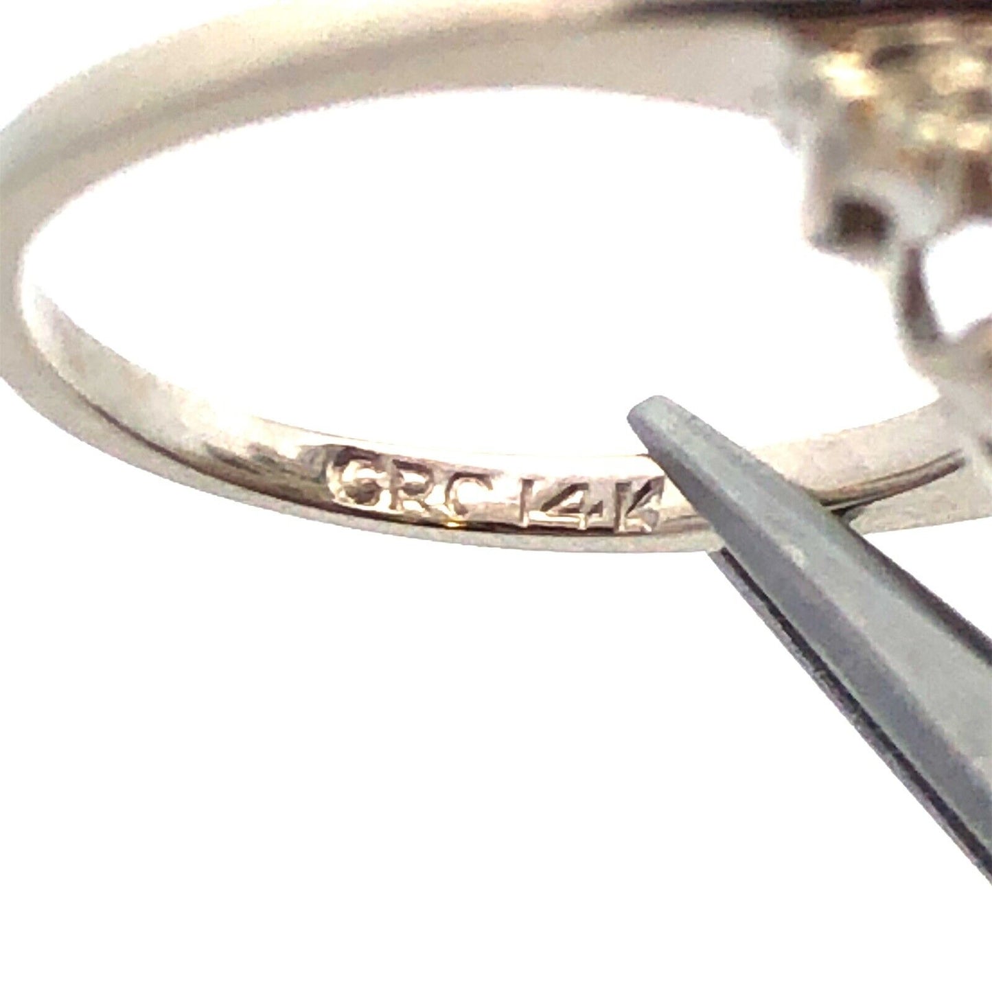 Vintage CRC 14K White Gold Round Diamond Waterfall Statement Cocktail Ring