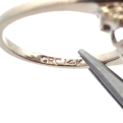 Vintage CRC 14K White Gold Round Diamond Waterfall Statement Cocktail Ring