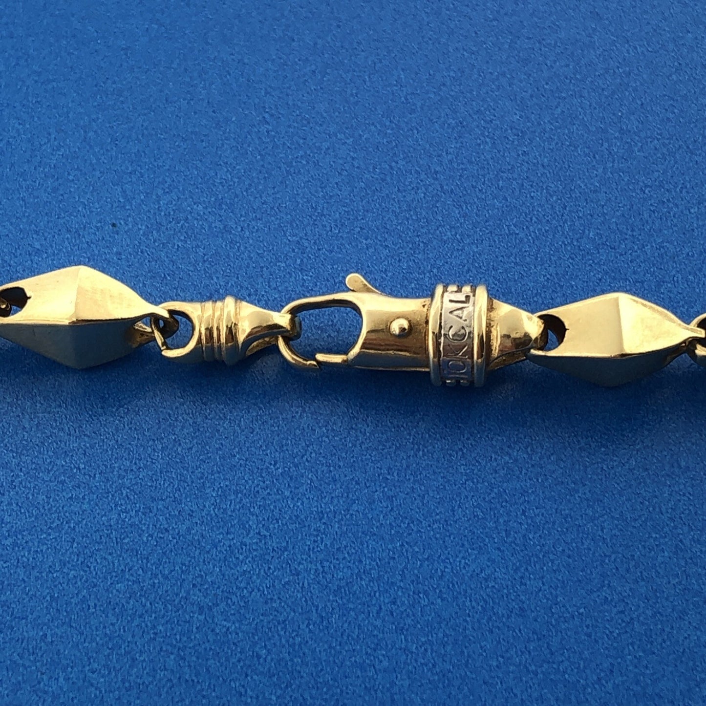 Cal 10k Yellow Gold Three-Dimensional Diamond Shaped Bead 27" Chain Necklace