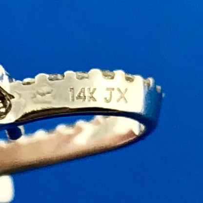 Designer JX 14K White Gold Diamond Eternity Heart Charm Pendant