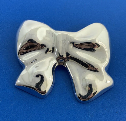 Los Ballesteros Taxco Mexico 925 Sterling Silver Large Bow Pendant Pin Brooch