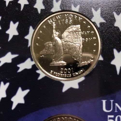 2001 S United States Mint Proof State Quarters Set 5 Coin Clad Set w/ Box/COA