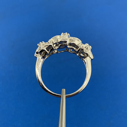 Joseph Esposito ESPO Sterling Silver 925 Cubic Zirconia CZ Flower Cluster Ring