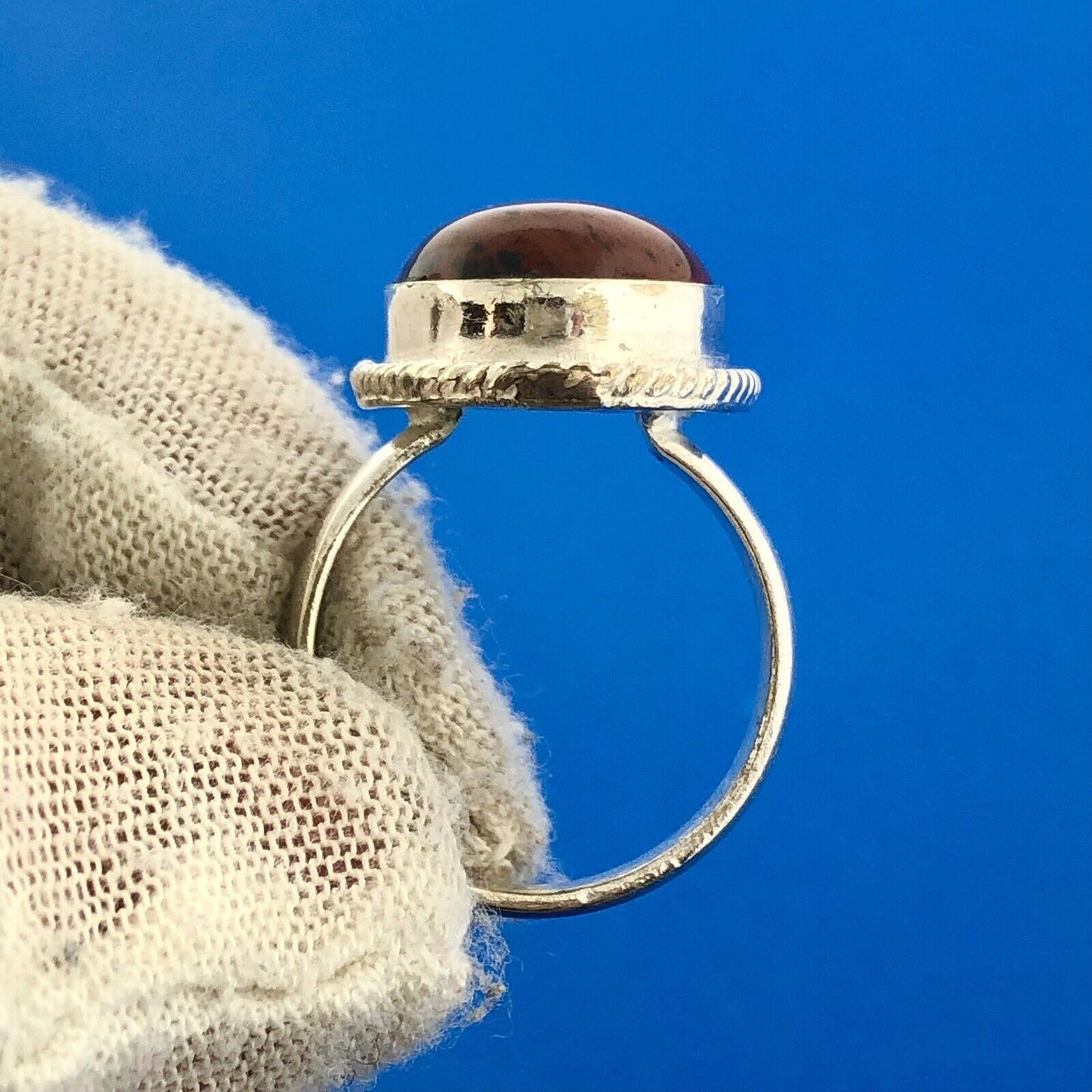 Fabulous Sterling Silver Oval Red Jasper Rejuvenation Statement Ring