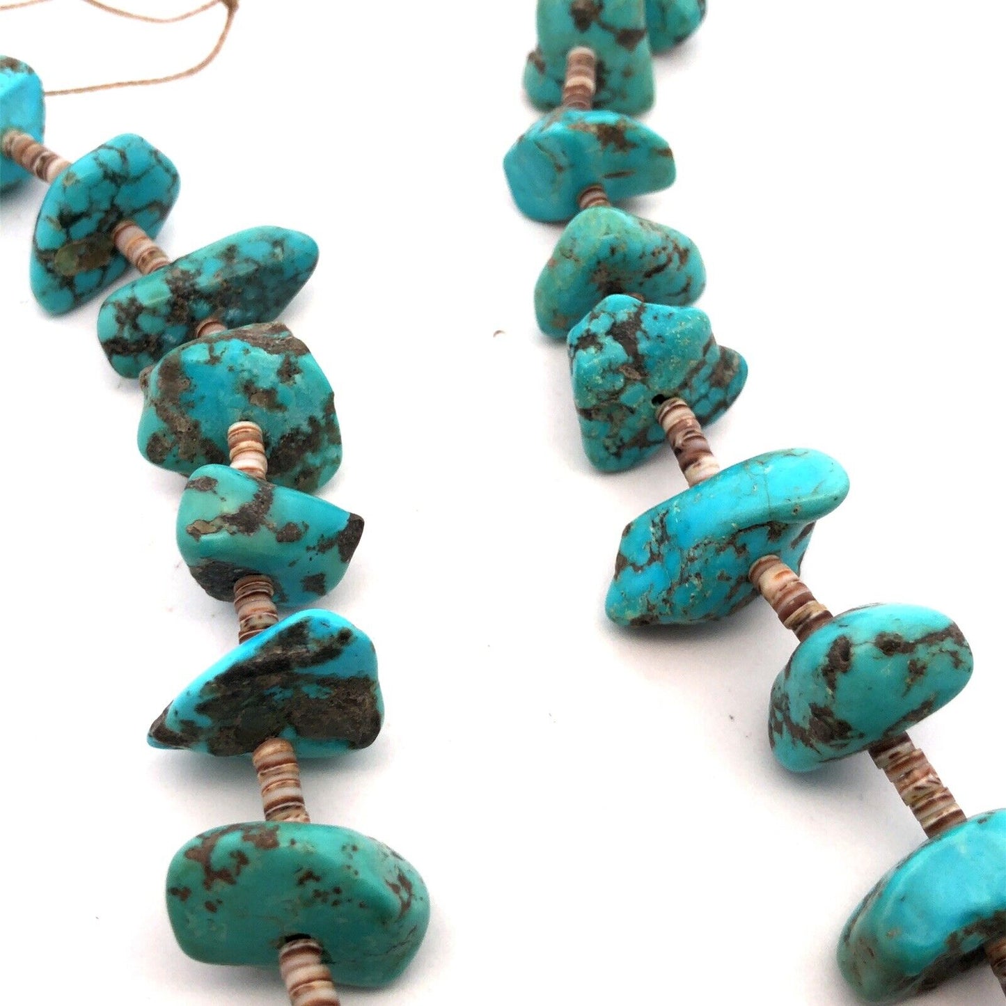 Vintage Artisan Natural Turquoise Chunky Beads Agate Bead Statement Necklace