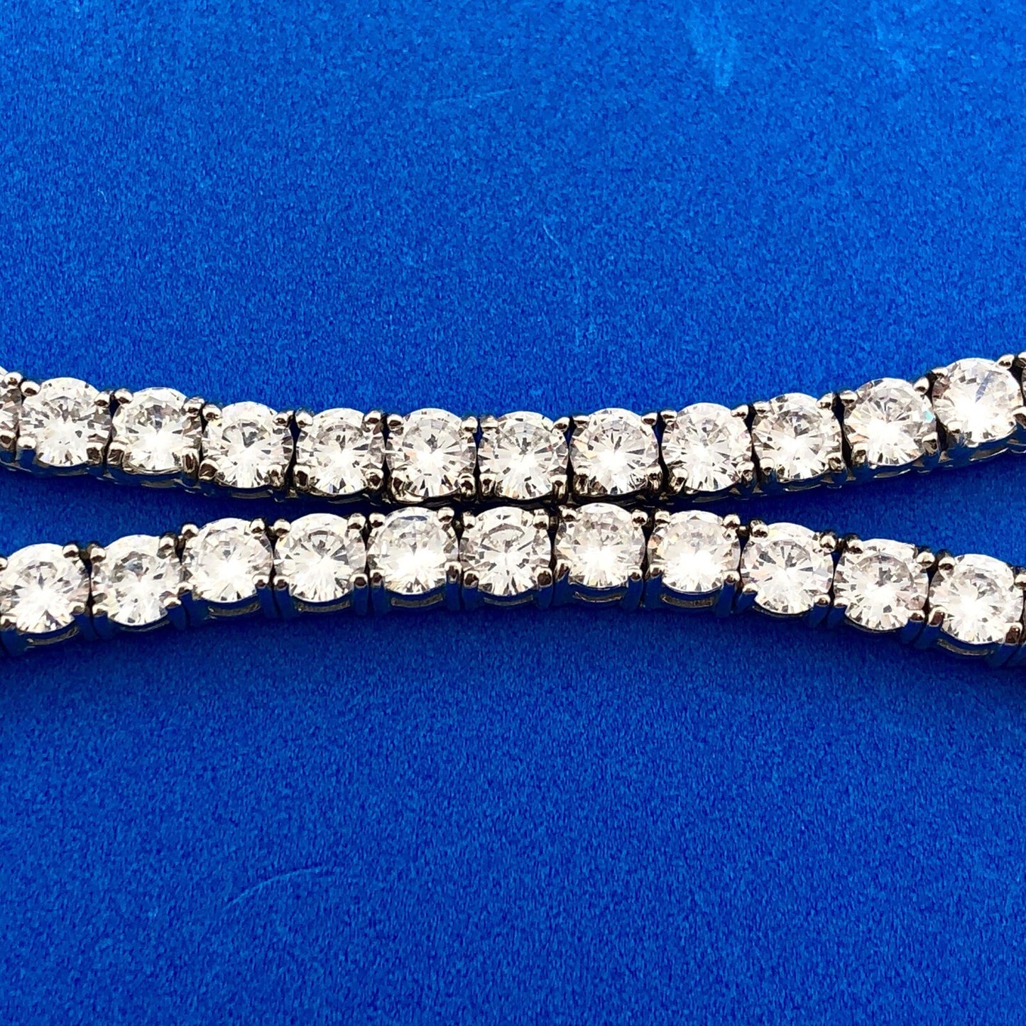 Glamorous Designer Sterling Silver Cubic Zirconia CZ Statement Tennis Necklace