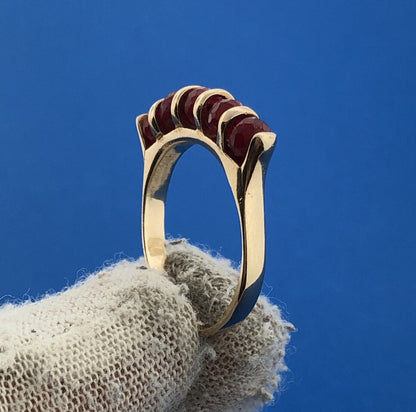 Designer Turkey Sterling Silver 925 Gold Vermeil Ruby Bead July Occasion Ring