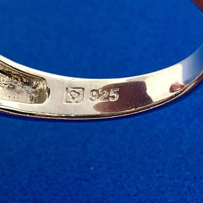 Estate Stunning 925 Sterling Silver Oval Cubic Zirconia Solitaire Statement Ring