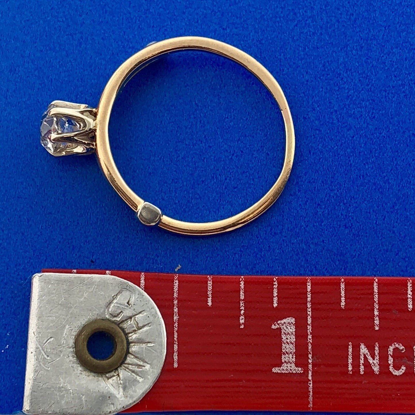 Vintage 18k Yellow Gold European Cut Diamond Ring Carat Size 6