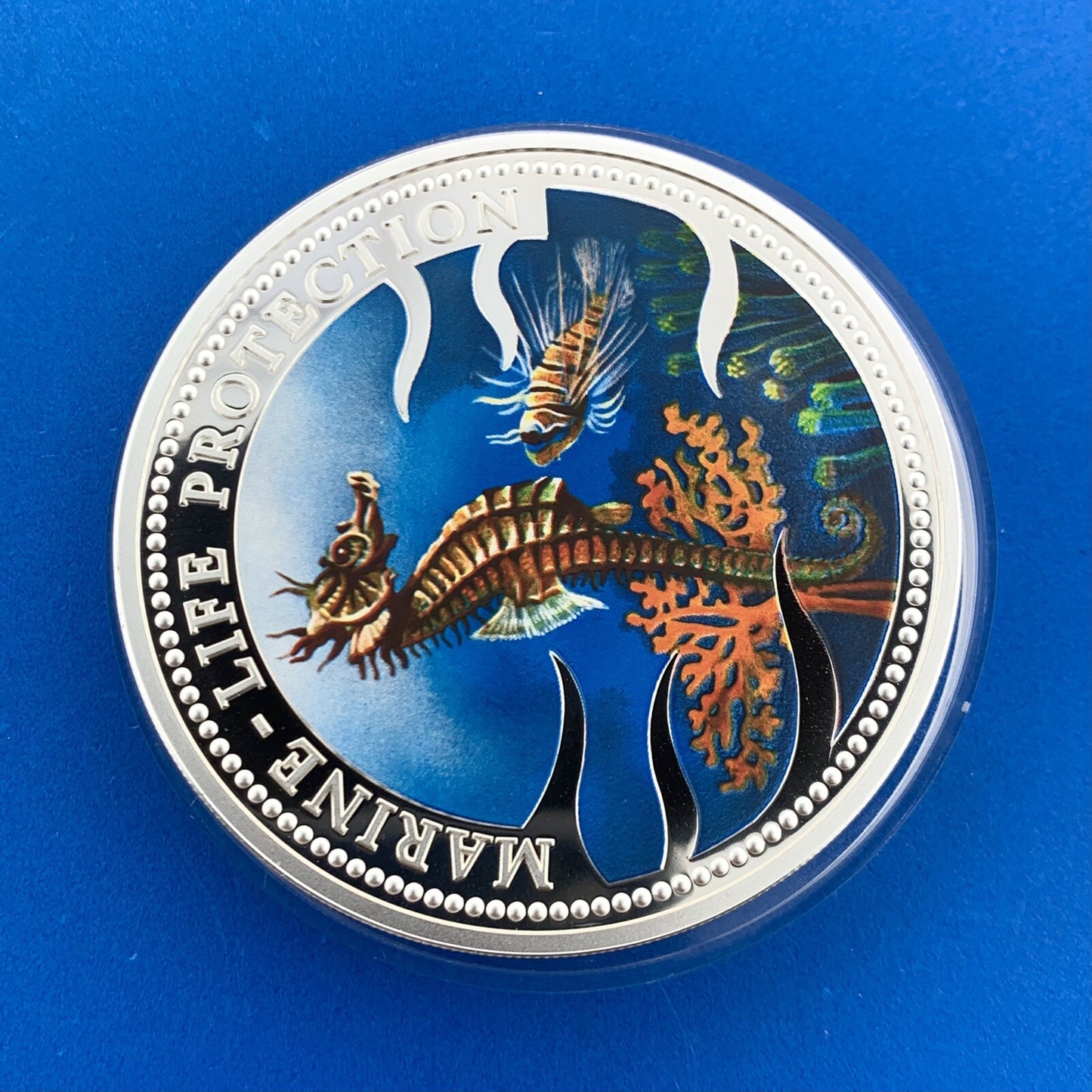 1995 Republic Palau $20 5 Oz Silver Marine Life Colorized Proof Coin Low Mntg