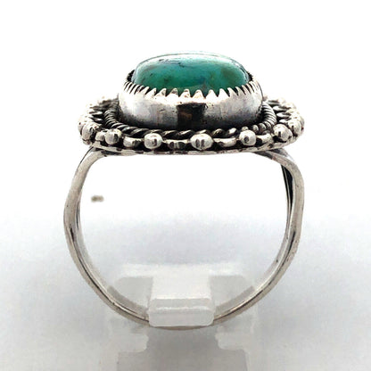 Vintage Native American Navajo Sterling Silver Turquoise Cabochon Statement Ring