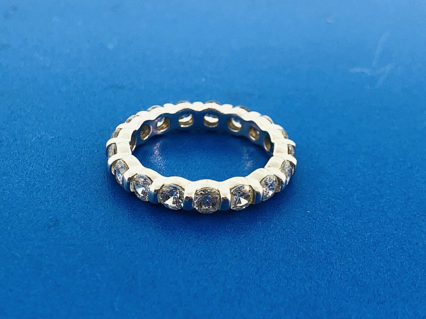 925 Sterling Silver Round Cubic Zirconia CZ Wedding Bridal Eternity Band Ring