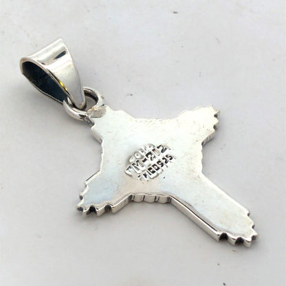 Vintage Taxco Mexico 925 Sterling Silver Textured Cross Pendant