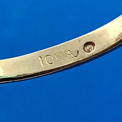 Stunning 10k Yellow Gold Oval Swiss Blue Topaz Diamond Accented Ring Size 10