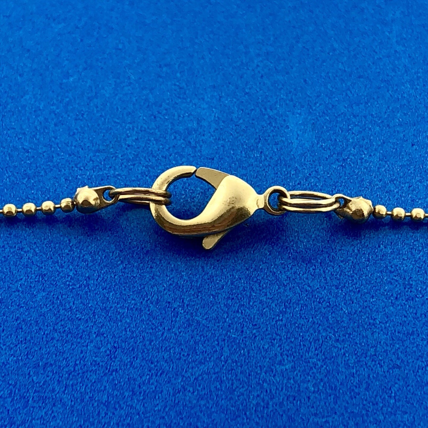 Retro Gold Tone Beaded Egg Oval Faux Bronze Pearl Station Beaded Chain Necklace