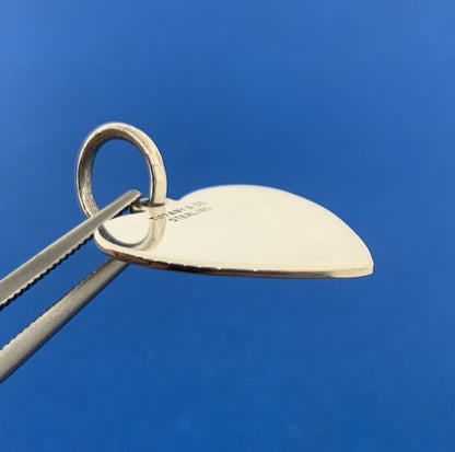 Tiffany & Co 925 Sterling Silver Engravable Heart Dog Tag Charm Pendant