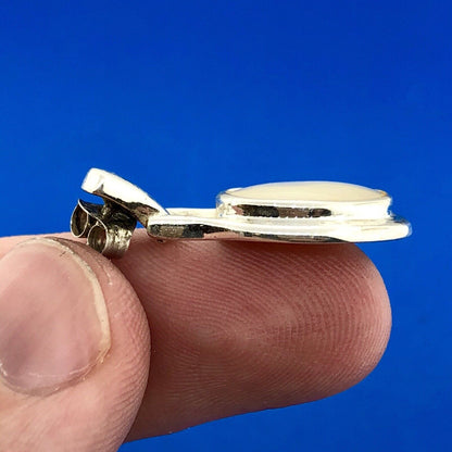 Designer SU 925 Sterling Silver Mother Of Pearl Oval Disc Drop Dangle Earrings